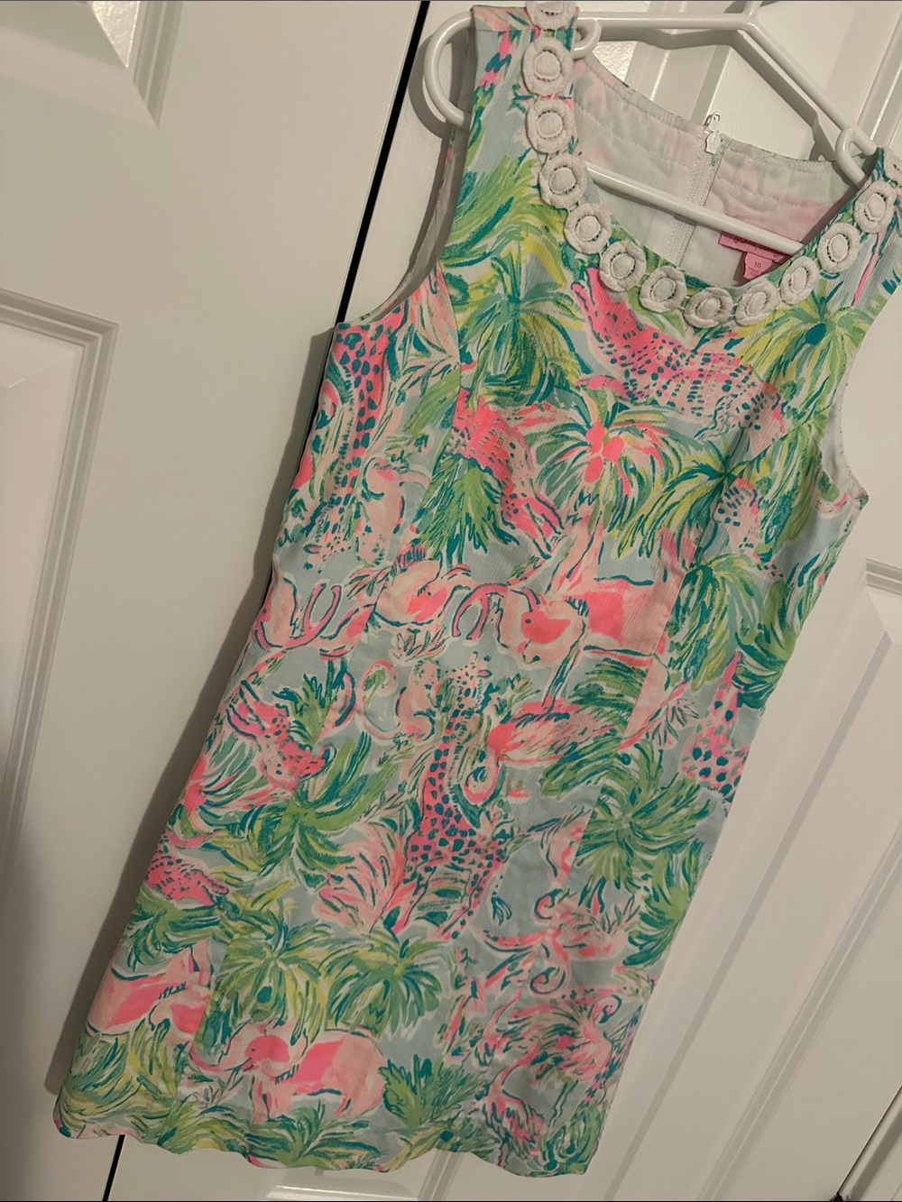Lilly Pulitzer Girls Tropical Print Shift Dress in Pink, Green, Blue